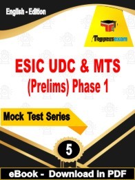 ESIC UDC & MTS Prelims Phase 1 PDF Book In English
