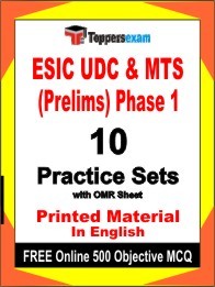ESIC UDC & MTS Prelims Phase 1 Exam Practice Set Book in English