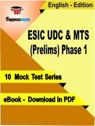 ESIC UDC & MTS Prelims Phase 1 PDF Book In English