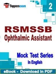 RSMSSB Ophthalmic Assistant PDF Book In English