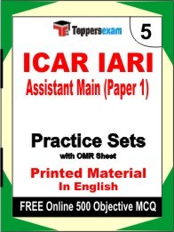 ICAR IARI Assistant Main Paper 1 Exam Practice Set Book in English