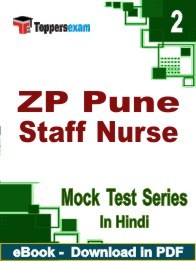 ZP Pune Staff Nurse PDF Book In Hindi