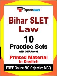 Bihar SLET Law  Exam Practice Set Book in English