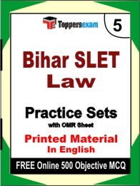 Bihar SLET Law  Exam Practice Set Book in English