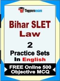 Bihar SLET Law  Exam Practice Set Book in English
