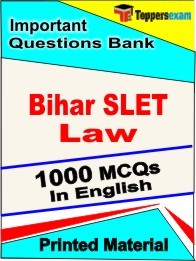 Bihar SLET Law  Exam Objective MCQ Book in English