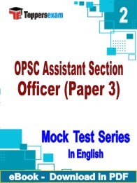 OPSC Assistant Section Officer Paper 3 PDF Book In English