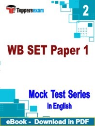 WB SET Paper 1 PDF Book In English