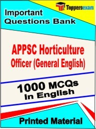 APPSC Horticulture Officer (General English) Exam Objective MCQ Book in English