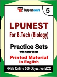 LPUNEST For B.Tech (Biology)  Exam Practice Set Book in English