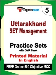 Uttarakhand SET Management Exam Practice Set Book in English