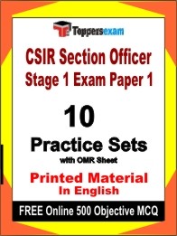 CSIR Section Officer Stage 1 Exam Paper 1 Exam Practice Set Book in English