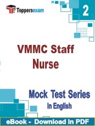 VMMC Staff Nurse PDF Book In English
