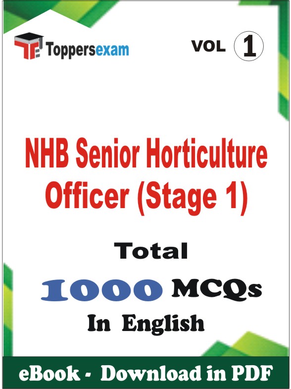 NHB Senior Horticulture Officer (Stage1) PDF Book In English - MCQ / Objective Questions (VOL.1)