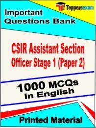 CSIR Assistant Section Officer Stage 1 Paper 2 Exam Objective MCQ Book in English