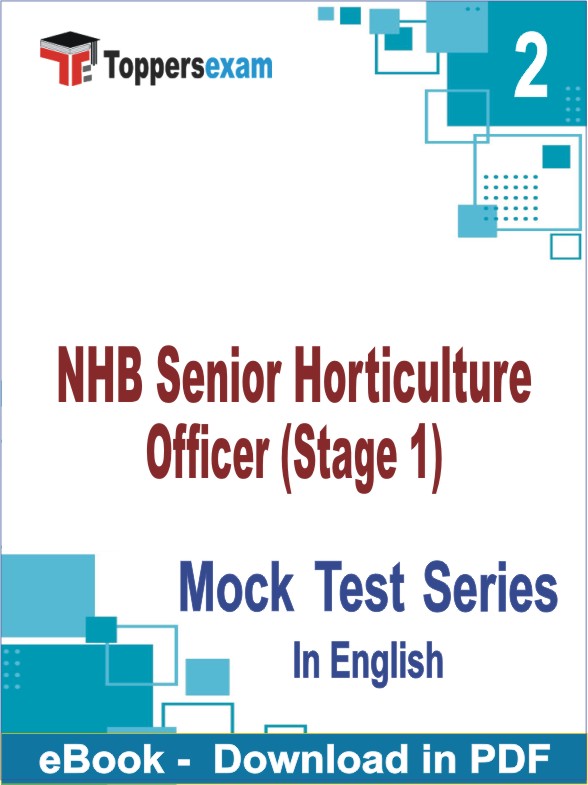 NHB Senior Horticulture Officer (Stage1) PDF Book In English - Question Paper
