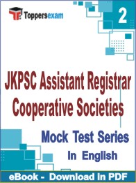 JKPSC Assistant Registrar Cooperative Societies PDF Book In English - Question Paper