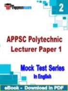 APPSC Polytechnic Lecturer Paper 1 PDF Book In English - Question Paper