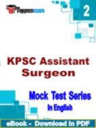 KPSC Assistant Surgeon PDF Book In English - Question Paper
