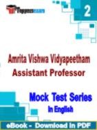 Amrita Vishwa Vidyapeetham Assistant Professor PDF Book In English - Question Paper