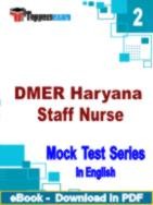 DMER Haryana Staff Nurse PDF Book In English - Question Paper