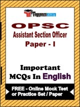 OPSC Assistant Section Officer Paper 1 Exam Objective MCQ in English (Book) + (FREE) Online Mock Test Series