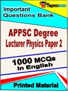 APPSC Degree Lecturer Physics Paper 2  Book in English - Objective MCQ