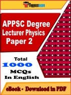 APPSC Degree Lecturer Physics Paper 2 PDF Book In English - MCQ / Objective Questions