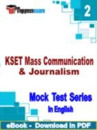 KSET Mass Communication & Journalism PDF Book In English - Question Paper