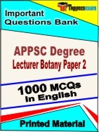APPSC Degree Lecturer Botany Paper 2  Book in English - Objective MCQ