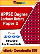 APPSC Degree Lecturer Botany Paper 2 PDF Book In English - MCQ / Objective Questions