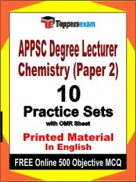 APPSC Degree Lecturer Chemistry Paper 2 Book in English - Practice Set
