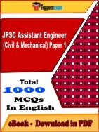 JPSC Assistant Engineer (Civil & Mechanical) Paper 1 PDF Book In English - MCQ / Objective Questions