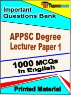 APPSC Degree Lecturer Paper 1  Book in English - Objective MCQ
