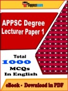 APPSC Degree Lecturer Paper 1 PDF Book In English - MCQ / Objective Questions