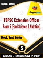 TSPSC Extension Officer Paper 2 (Food Science & Nutrition) PDF Book In English - Practice Set