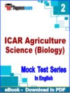 ICAR Agriculture Science (Biology) Test PDF Book In English - Question Paper