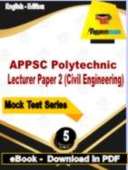 APPSC Polytechnic Lecturer Paper 2 (Civil Engineering) Test  PDF Book In English - Practice Set