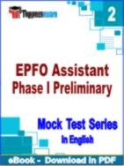 EPFO Assistant Phase I Preliminary Test PDF Book In English - Question Paper