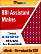 RBI Assistant Mains PDF Book In English - MCQ / Objective Questions