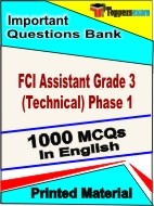 FCI Assistant Grade 3 (Technical) Phase 1 Book in English - Objective MCQ