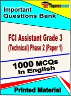 FCI Assistant Grade 3 (Technical) Phase 2 (Paper 1) Book in English - Objective MCQ