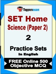 SET Home Science (Paper 2) Book in English - Question Paper / Practice Set
