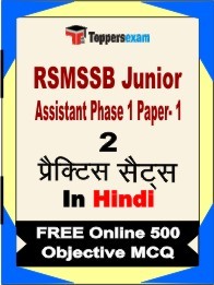 RSMSSB Junior Assistant Phase 1 Paper- 1 Book in Hindi - Question Paper / Practice Set