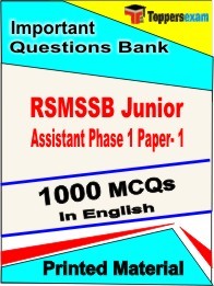 RSMSSB Junior Assistant Phase 1 Paper- 1 Book in English - Objective MCQ