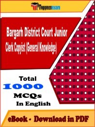 Bargarh District Court Junior Clerk Copyist (General Knowledge) PDF Book In English - MCQ / Objective Questions