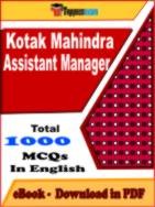 Kotak Mahindra Assistant Manager PDF Book In English - MCQ / Objective Questions