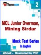 MCL Junior Overman, Mining Sirdar Test PDF Book In English - Question Paper