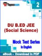 DU B.ED JEE (Social Science) Test PDF Book In English - Question Paper