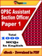 OPSC Assistant Section Officer Paper 1 PDF Book In English - MCQ / Objective Questions